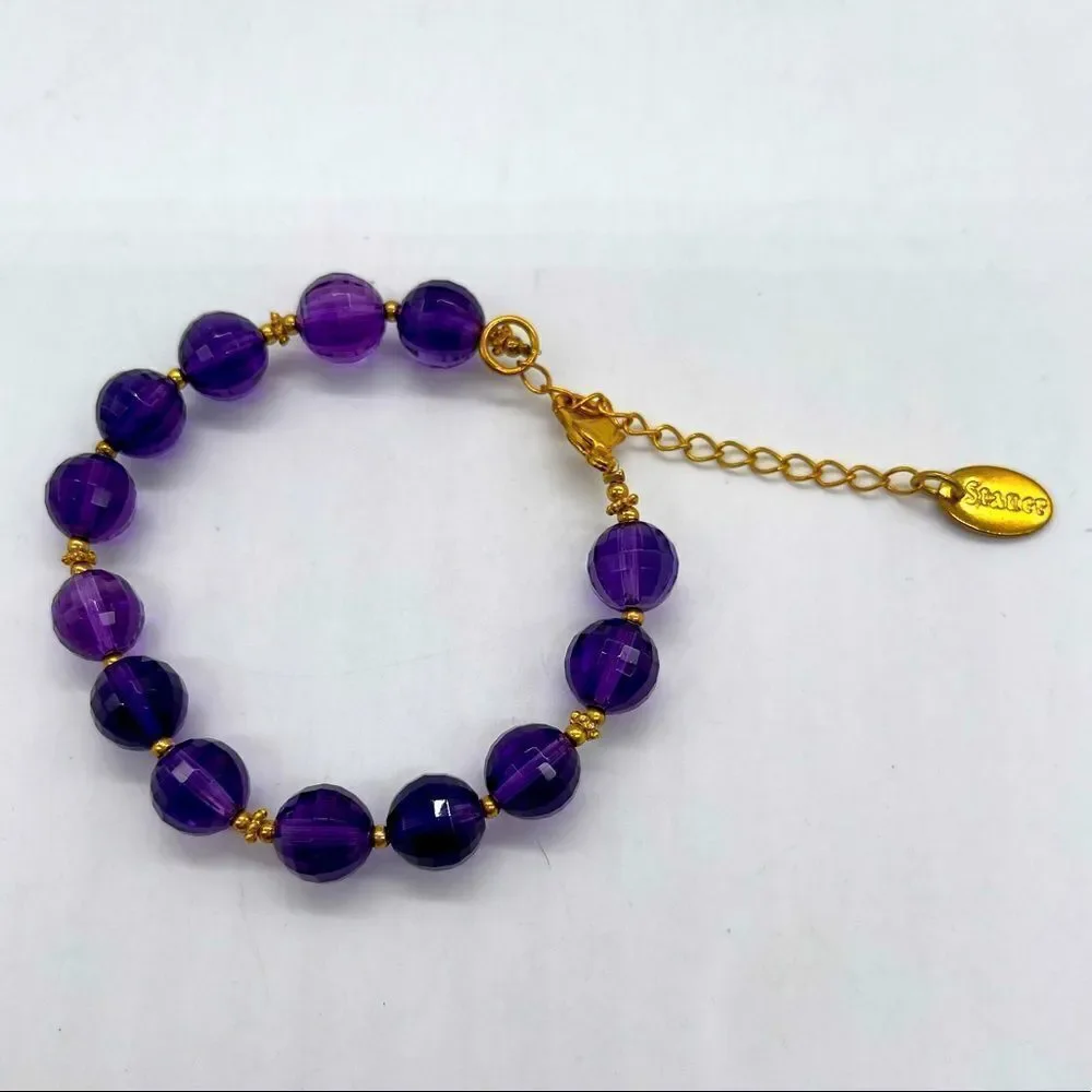 Stauer Faceted Amethyst Bracelet in Gold Plated